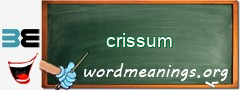 WordMeaning blackboard for crissum